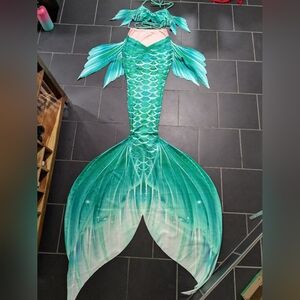 Aqua Mermaid Tail Bikini Set